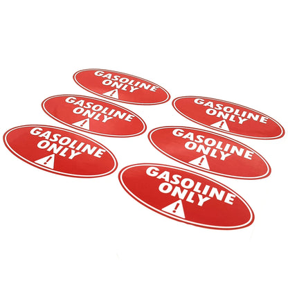 Gasoline Only Fuel Window Decal Sticker for Car/Truck - 6 Pcs