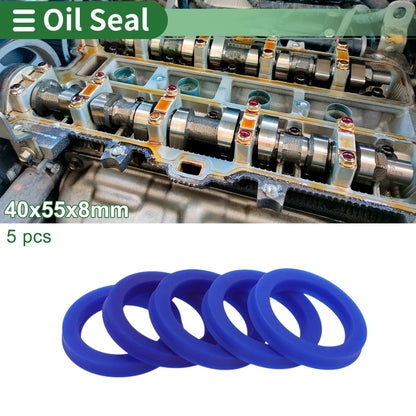 Oil Seal / 40x55x8mm / Rotary Shaft Seal TPU High Pressure Blue 5 Pcs