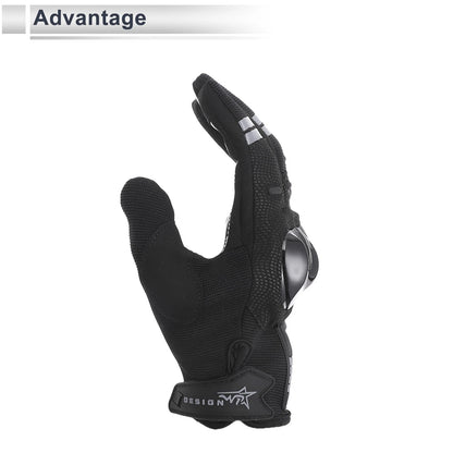 1 Pair Gloves for Motorcycle Breathable Smartphone Touch XL Black TPU