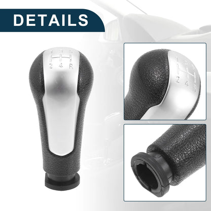 5-Speed Manual Gear Shifter Knob for Chevrolet Spark Plastic Black Silver Tone