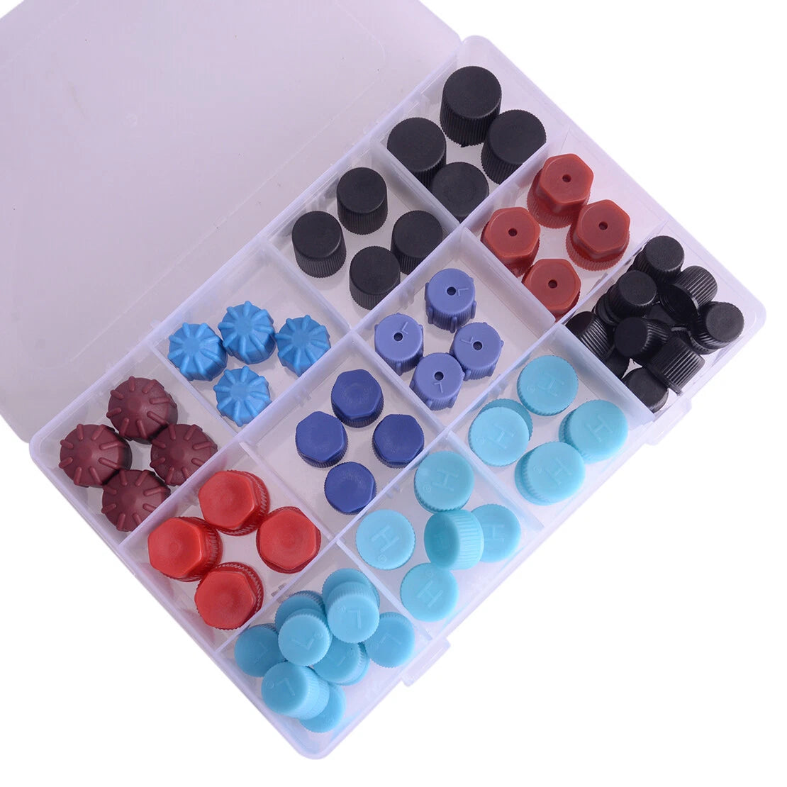 77 Pcs A/C R134A R12 Valve Core & Service Port Dust Caps for Cars