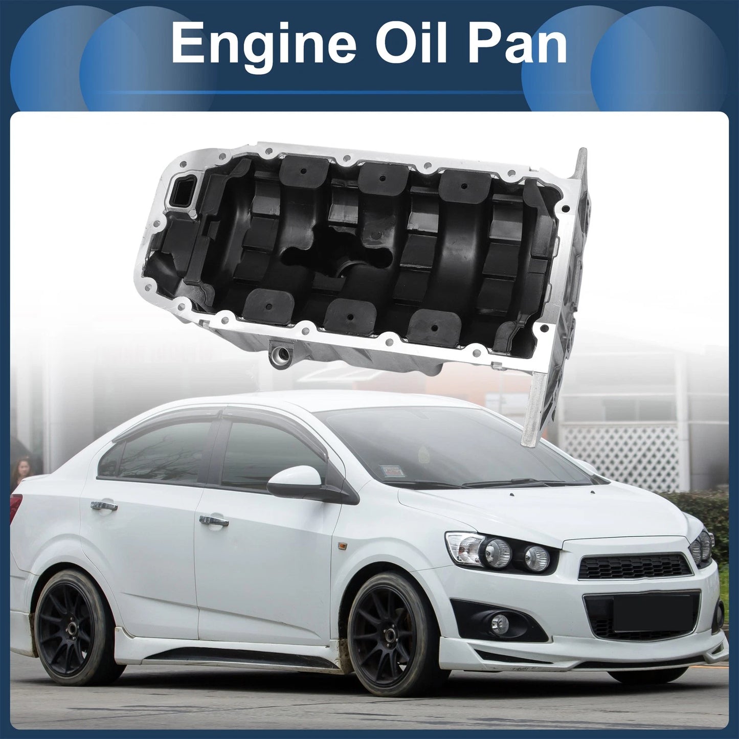1 Pc Engine Oil Pan for Chevrolet Sonic (2011-2018) Aluminum
