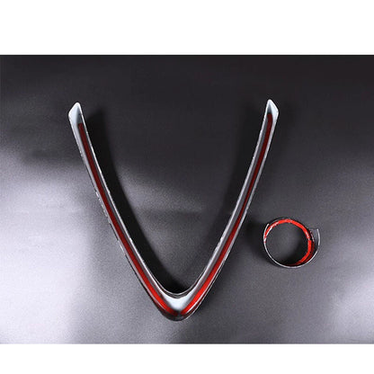For 2017-2019 Alfa Romeo Stelvio Carbon Style Front Air Vent Grille Cover Trim