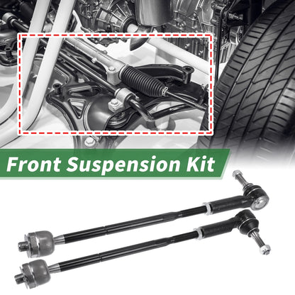 6pcs Front Suspension Kit Tie Rod Ends Sway Bar Links for Ford Mustang (11-14)