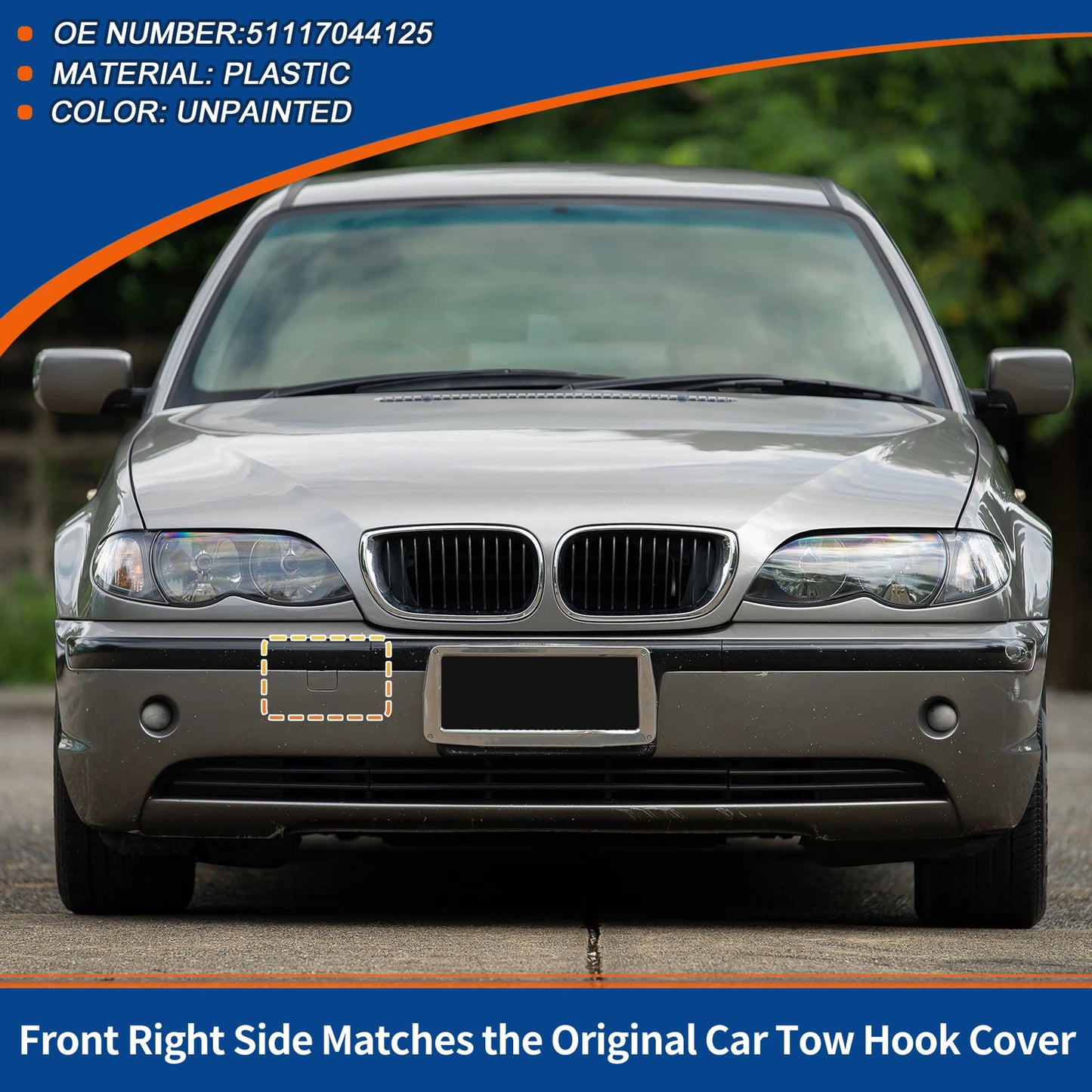 Tow Hook Cover for BMW 3 E46 (2001-2005)