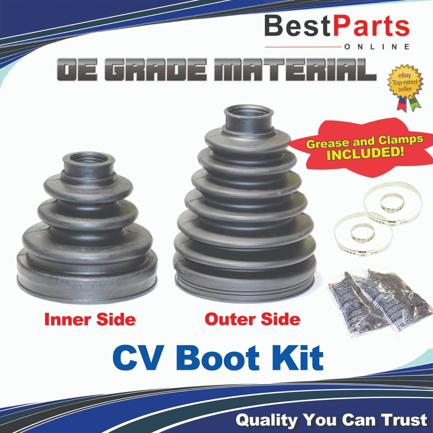 CV Axle Boot 2 x Inner & Outer for Toyota Sienna (2004–2010)