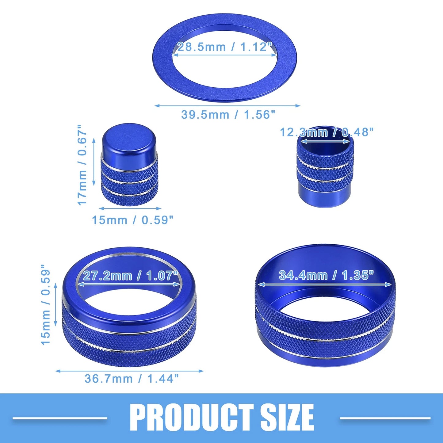 8pcs AC Switch Air Vent Knob Covers for Honda Civic (2022-2023) Blue