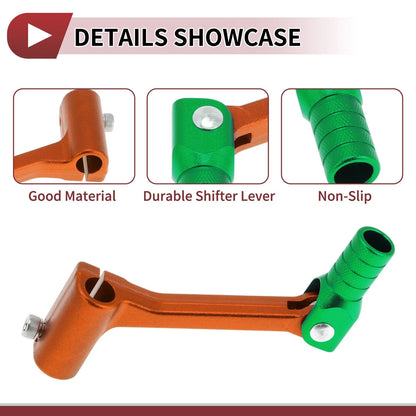 Folding Motorcycle Gear Shifter Lever for Bosuer Cheetah Orange/Green Head
