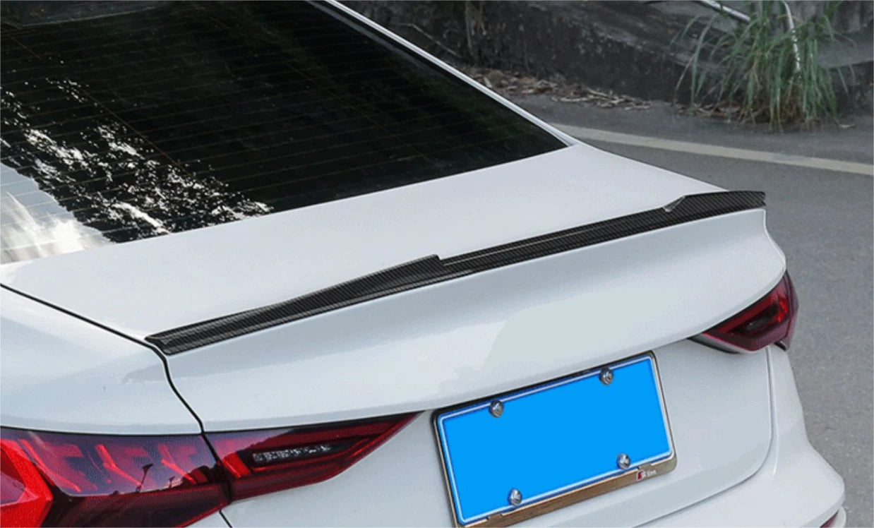 Rear Trunk Spoiler Wing for Audi A3 S3 2021-2023 Carbon Fiber Sedan V Style