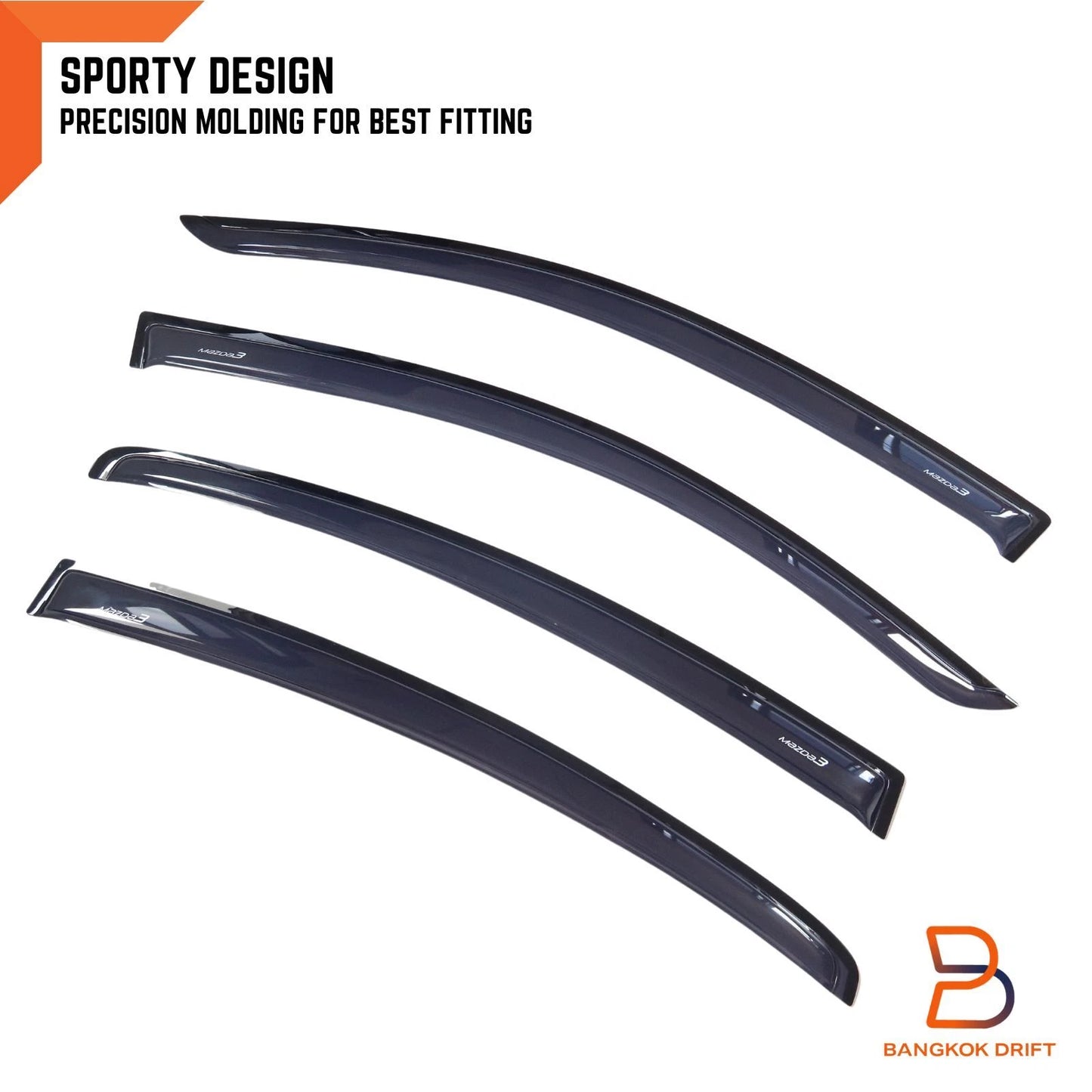 Weather Shield Window Visor Rain Guard for Mazda 3 BK Sedan (2003-2009)