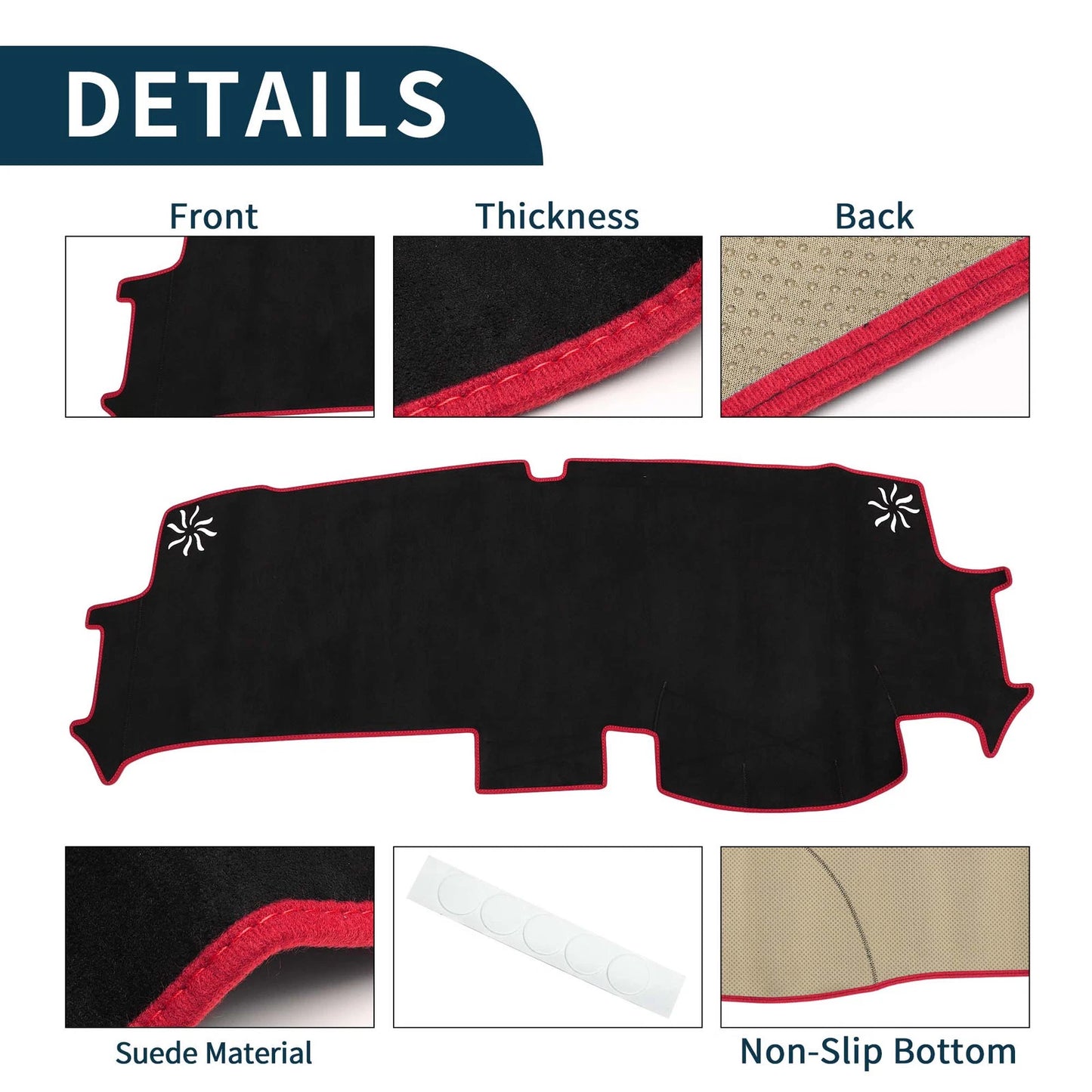 Dashboard Cover Mat for Honda STEPWGN AIR SPADA 2022-2023 Protector Black Red