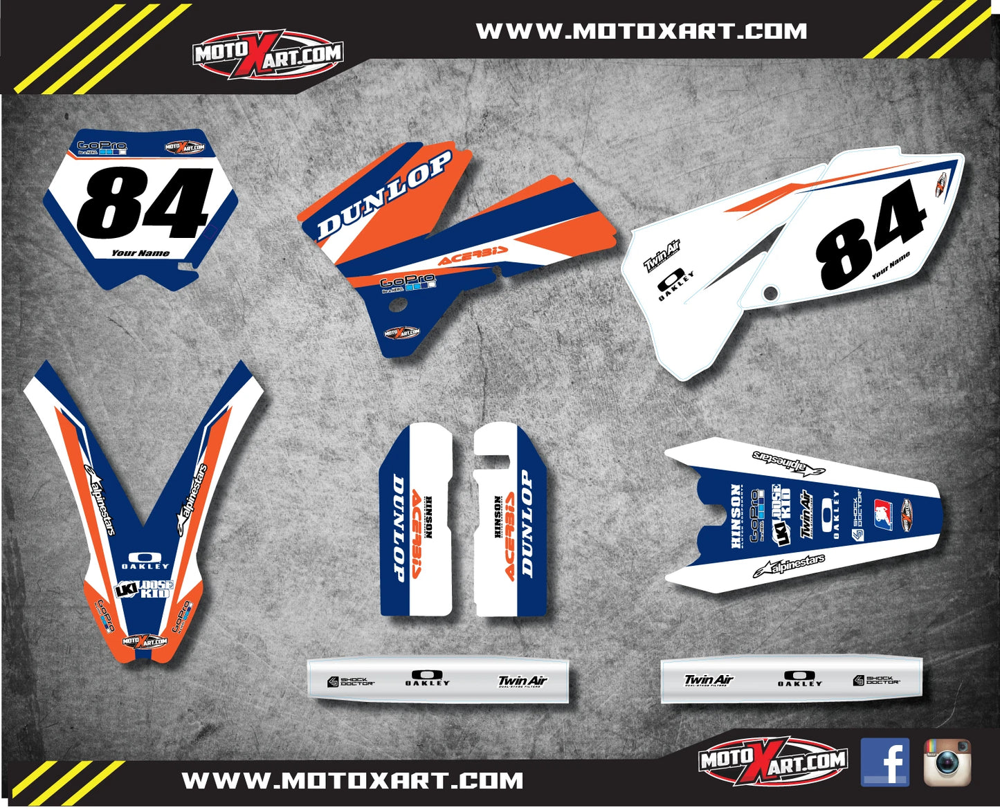 Custom Graphics Full Kit Stickers for KTM SX 250 (2005-2006)