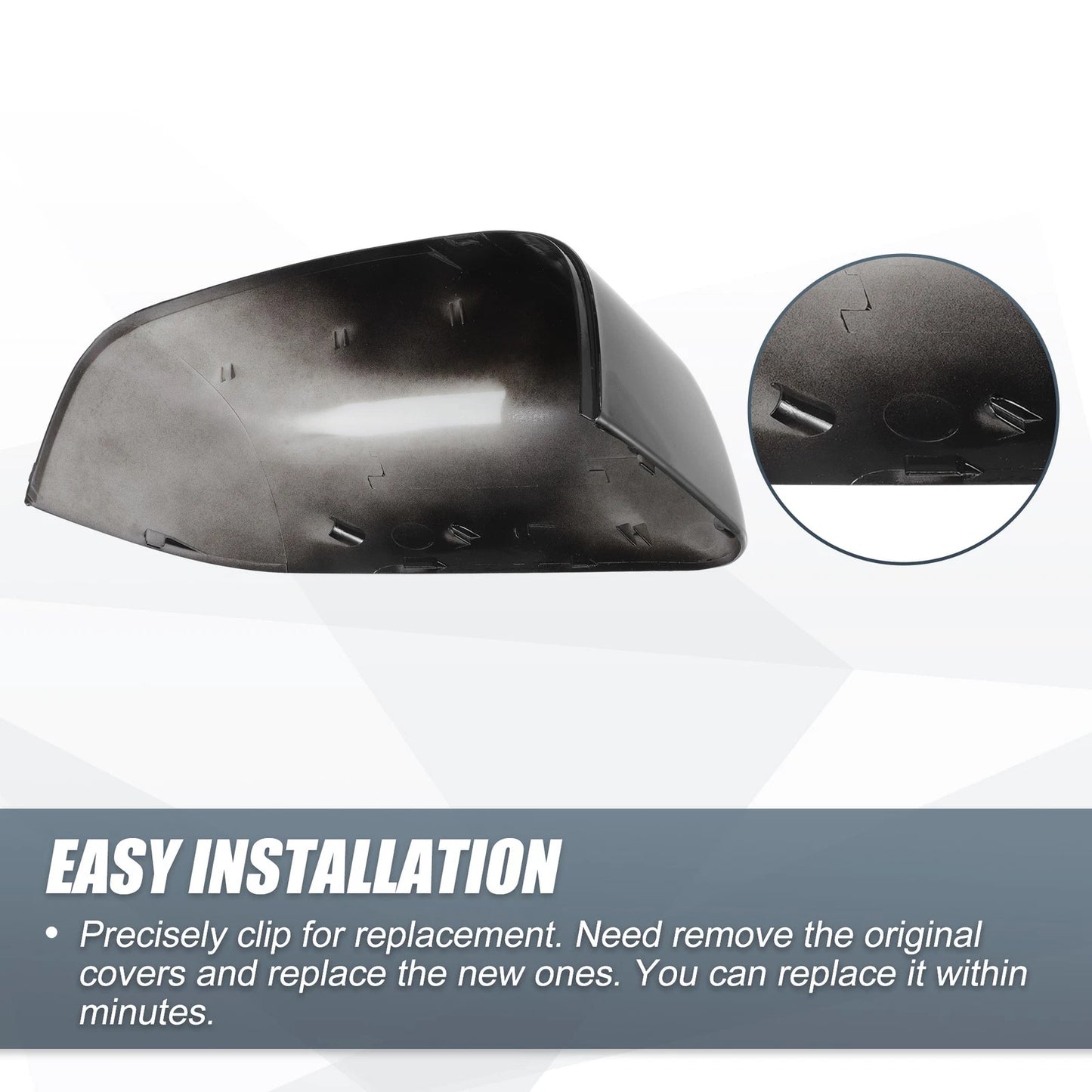 Rearview Mirror Cover Cap Black for Land Rover Range Rover Sport Discovery