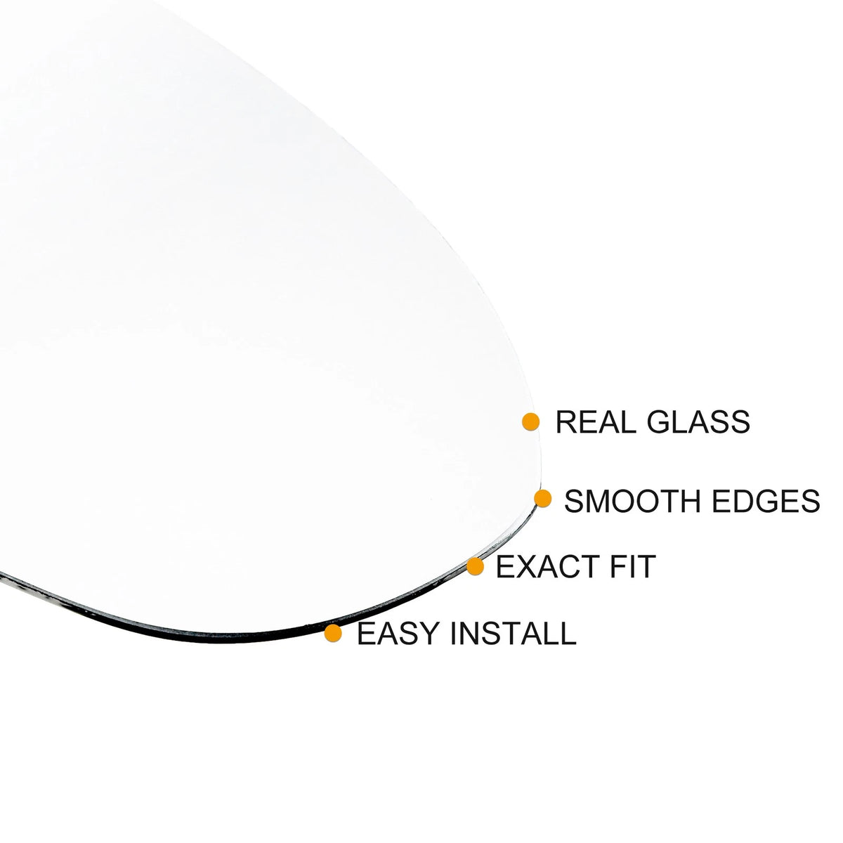 Rearview Mirror Glass with Backing Passenger Side Heated for Chevrolet Cruze