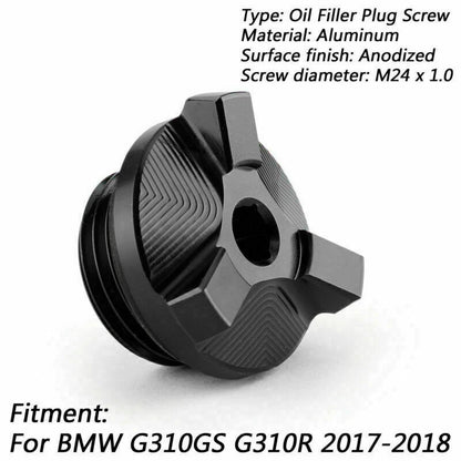M24 x 1.0 Black Oil Cap Bolt for BMW G310GS, G310R (2017-2018)