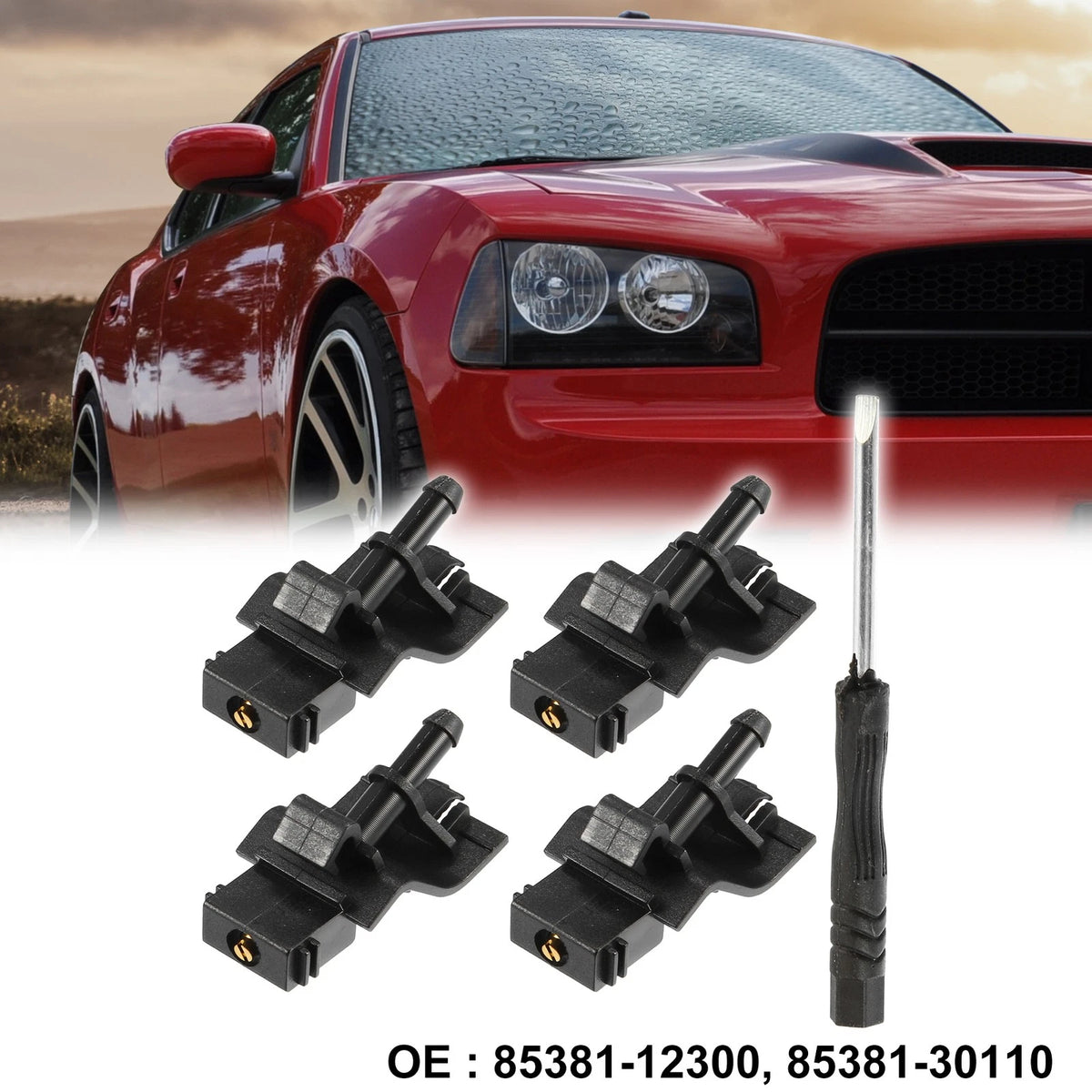 4 x Windshield Washer Nozzle Kit for Toyota for Scion for Lexus