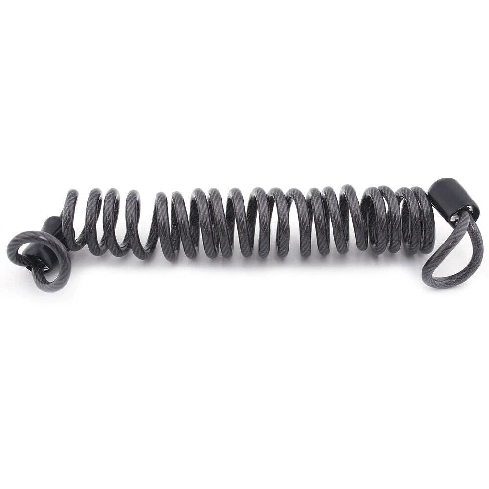 Black Motorcycle Disc Lock Security Reminder Anti-theft Rope Helmet Cable