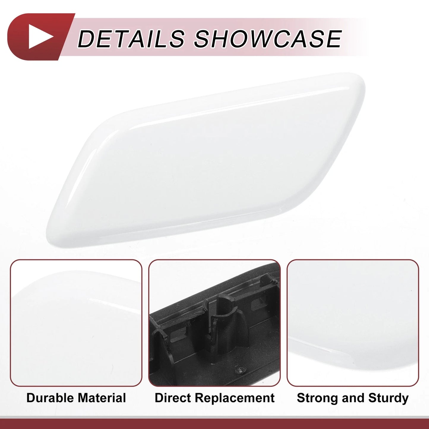 Front Left Washer Nozzle Cover for Lexus LX570 (2013-2015) - White 1 Pcs
