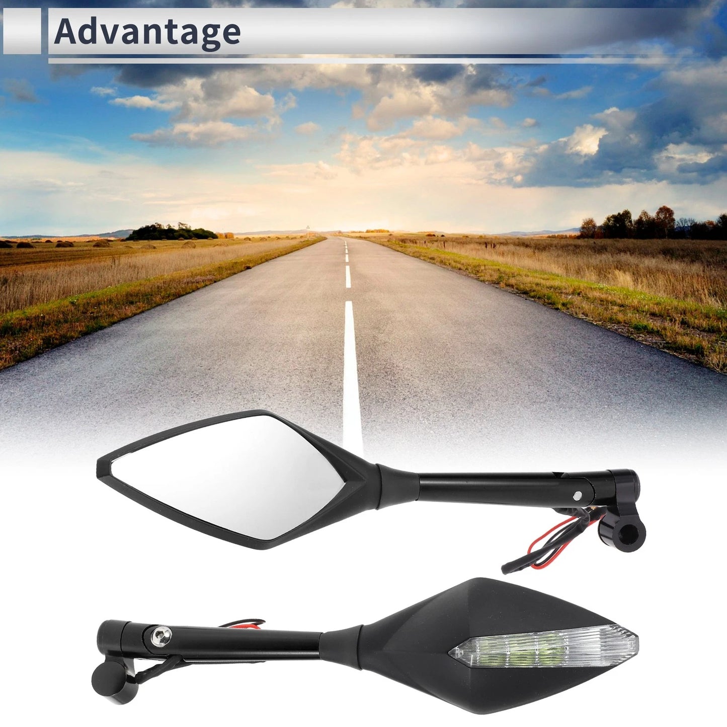 M8/M10 Rear View Mirrors Handlebar Mirror Black Aluminum Alloy for Motorcycle