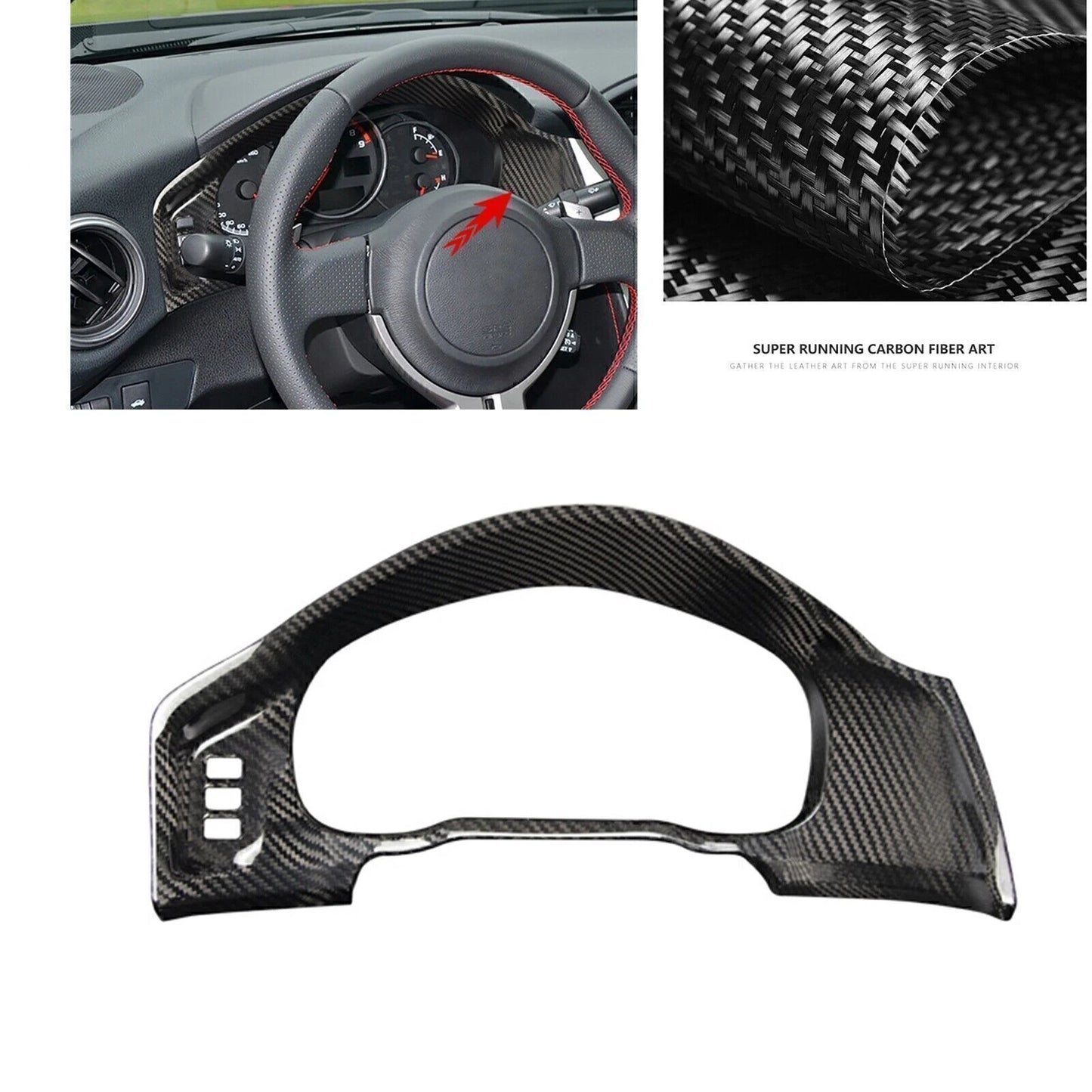 Dashboard Cover Trim for Subaru BRZ GT86 (2012-2020) Carbon Fiber Black 1 x