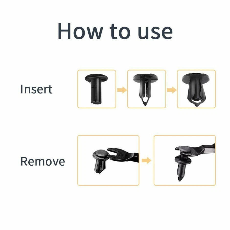 100 Pcs 8mm ATV UTV Fairing Body Trim Panel Fastener Clips