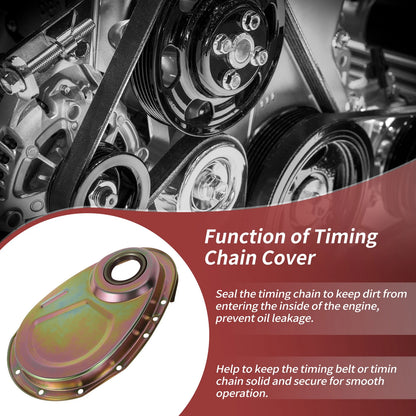 Timing Chain Cover Kit With Gasket Seal Bolts for Chevy SBC Small Block 283