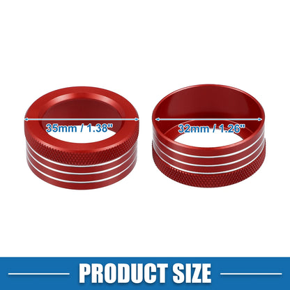 AC Audio Volume Knob Ring Cover for Subaru BRZ & Toyota 86 Red (Set of 3)