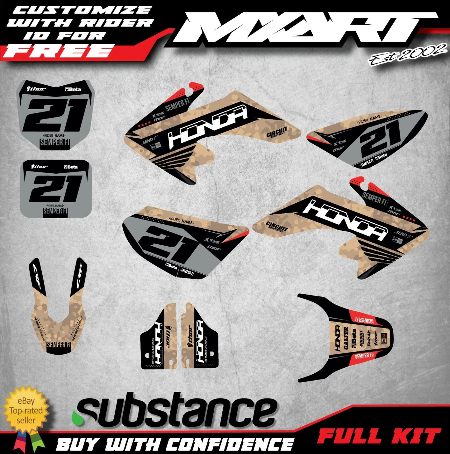 TERRA STYLE Graphics Decal Kit for Honda CRF 50 (All Years)