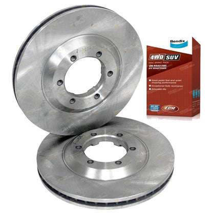 Front Disc Rotors + 4wd Brake Pads for Holden RC Colorado DMax (2008-2012)