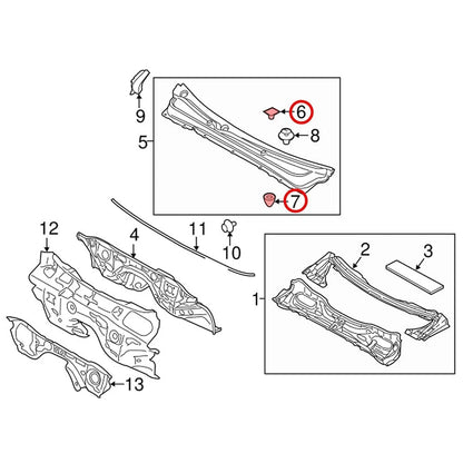 10 x Cowl Panel Retainer Clips for Subaru Crosstrek, Forester (2013-2023)