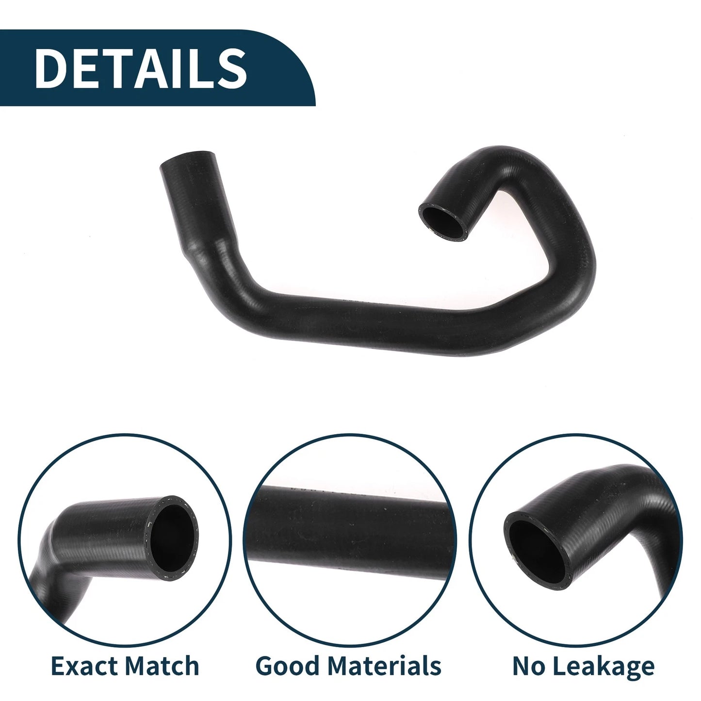 Radiator Hose Sewer Pipe for Volvo S40 (2005-2012) Rubber Black 1 Pcs