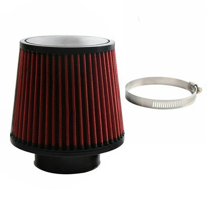 4" High Performance Cold Air Intake Cone Dry Filter for Red Vehicle Model