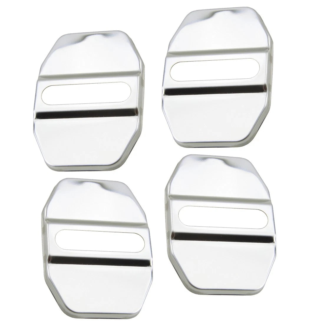 4 x Chrome Stainless Steel Door Lock Striker Covers for Car Model