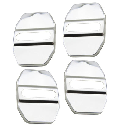 4 x Chrome Stainless Steel Door Lock Striker Covers for Car Model