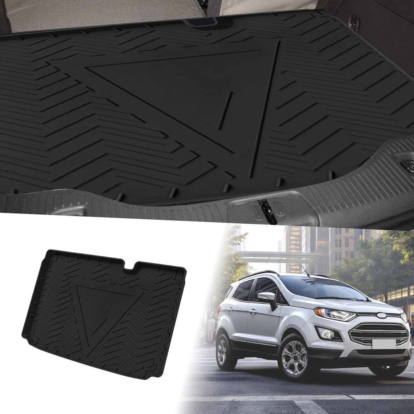 Flat Face Cargo Liner Rear Trunk Mat for Ford EcoSport (2018-2019) 1 x TPE