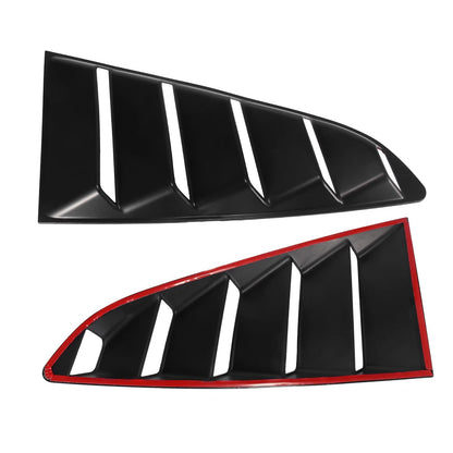 Car Rear Side Window Louvers Covers for Ford Mustang (2015-2019) Black