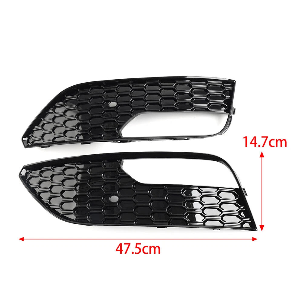 Mesh Front Bumper Fog Light Lamp Frame Grill for Audi A3 (2012-2016)