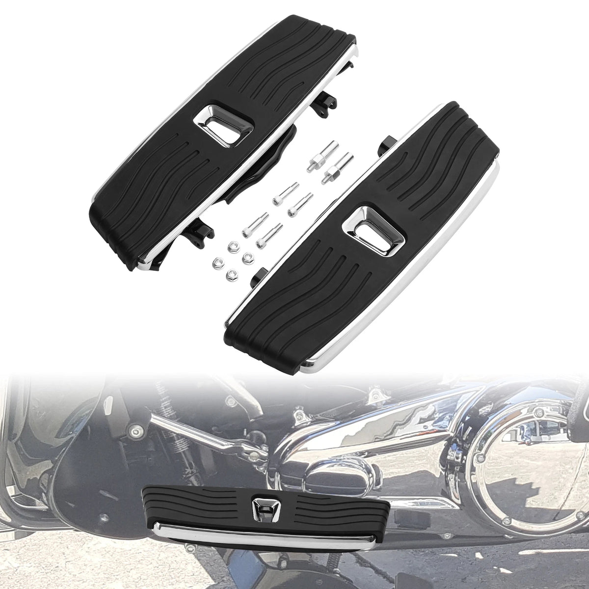 Chrome Floorboards Footboard Kit for Harley Street Road Glide