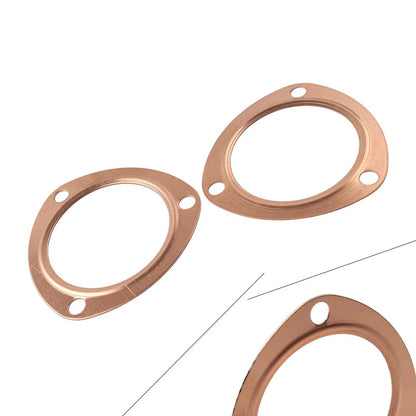 2 x 3" Copper Header Pipe Collector Flange Gaskets for Chevy SBC BBC