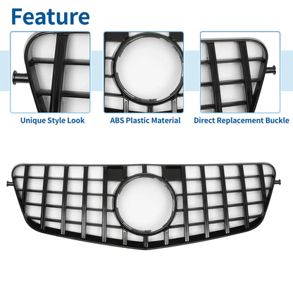 Front Upper Bumper Grille for Mercedes-Benz E300 2009-2013 Black Grills