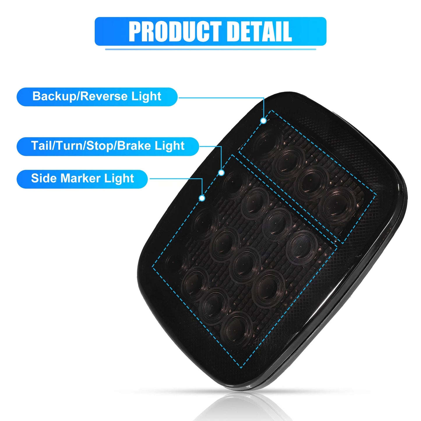 LED Bar Tail Lights  Square Brake Turn Signal Reverse for Jeep Wrangler