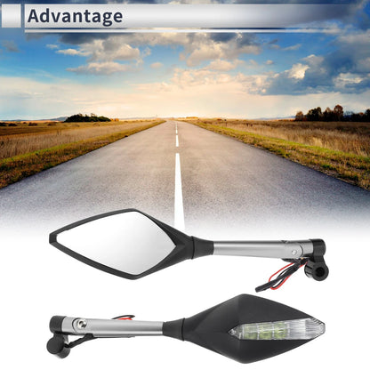 M8/M10 Motorcycle Rear View Mirrors Silver Tone Aluminum Alloy for Motorcycle