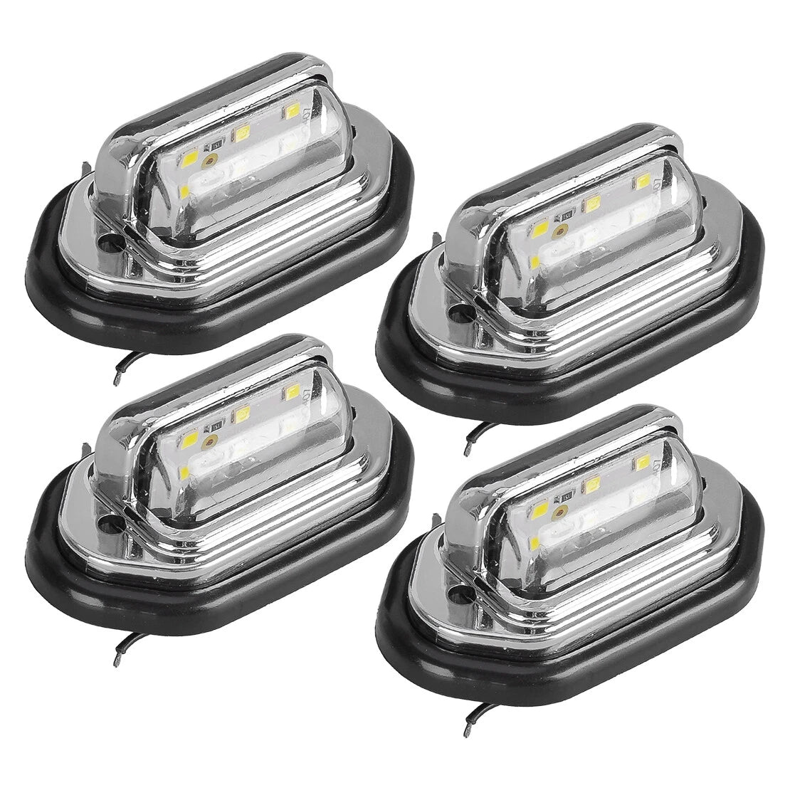 4 x LED License Plate Tag Lights for Marine Boat RV Waterproof Tail Light