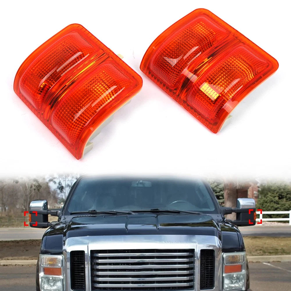Left Right Tow Mirror Turn Signal Light Lens Amber for Ford F250 F350 (2008-2016)