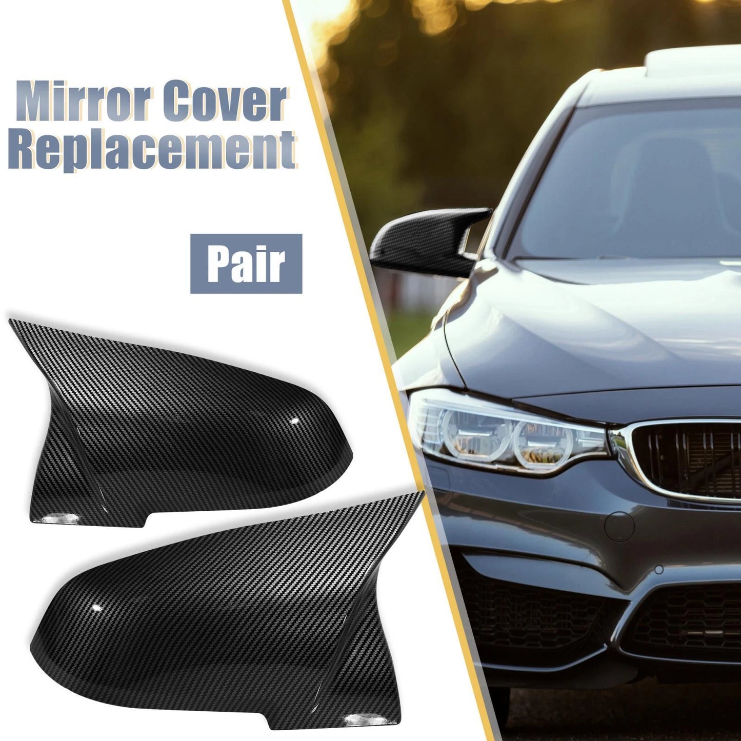 Carbon Fiber Pattern Rear View Mirror Covers for BMW F20 F22 F23 F30 (2012-2019)