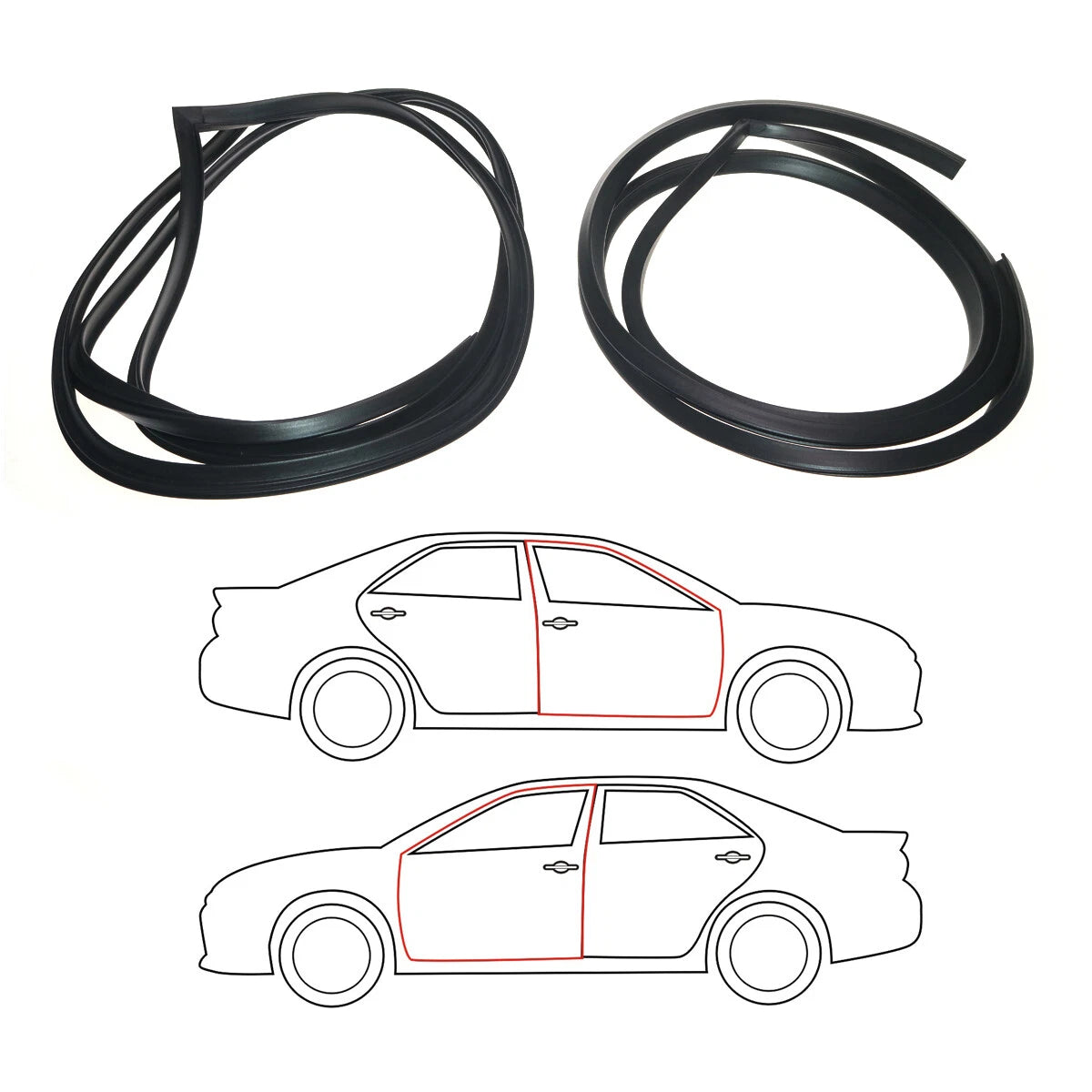 Front Door Weatherstrip x2 for Toyota Corona Sedan 1964-1970