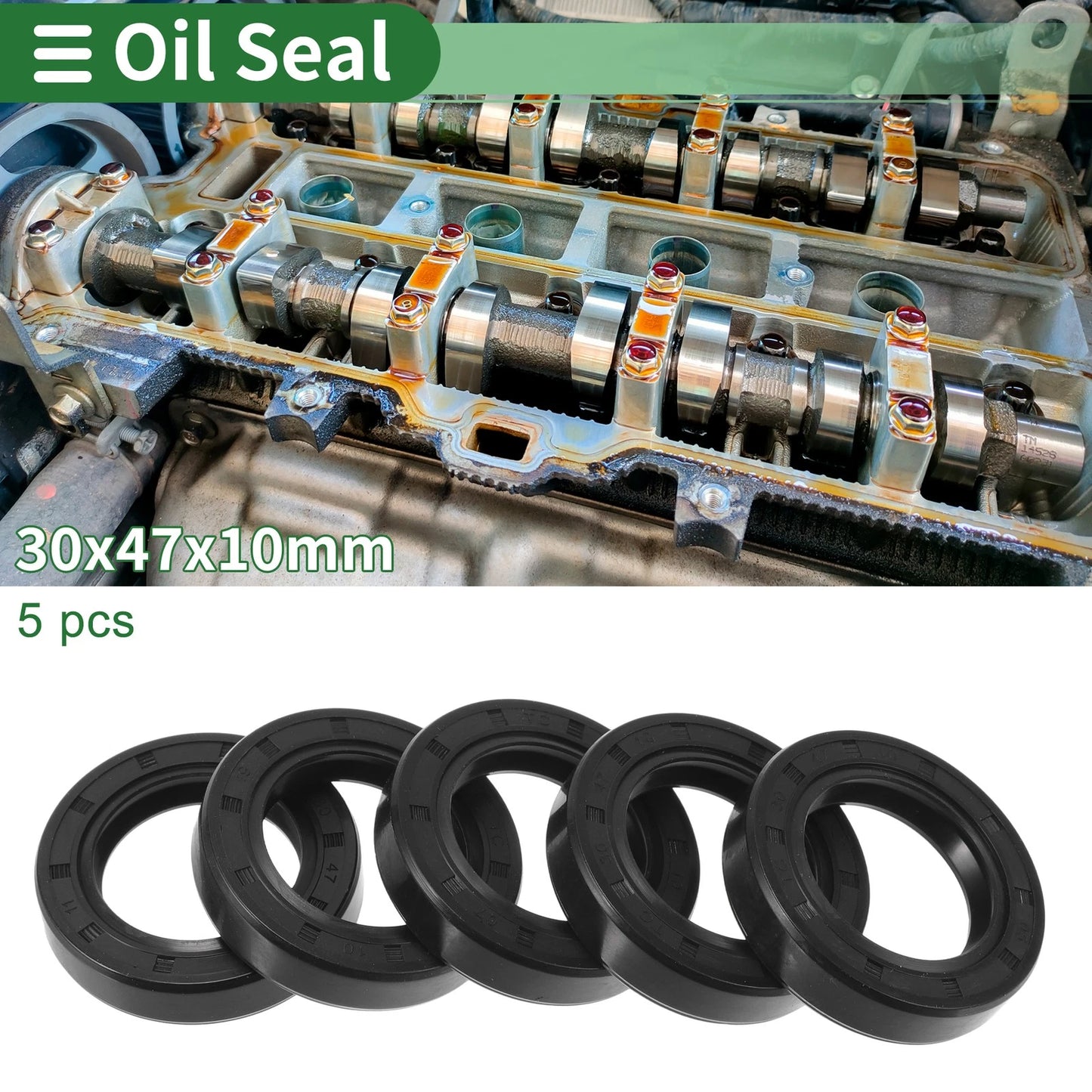 Oil Seal 30x47x10mm 5 x Seal Ring Rotary Shaft NBR Rubber