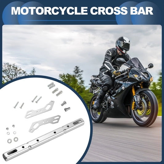 Cross Bar / 22.5cm / Handlebar Silver Tone for Motorcycle
