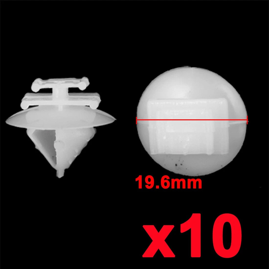 10 x White Exterior Door Trim Bumpstrip Clips for Citroen Peugeot
