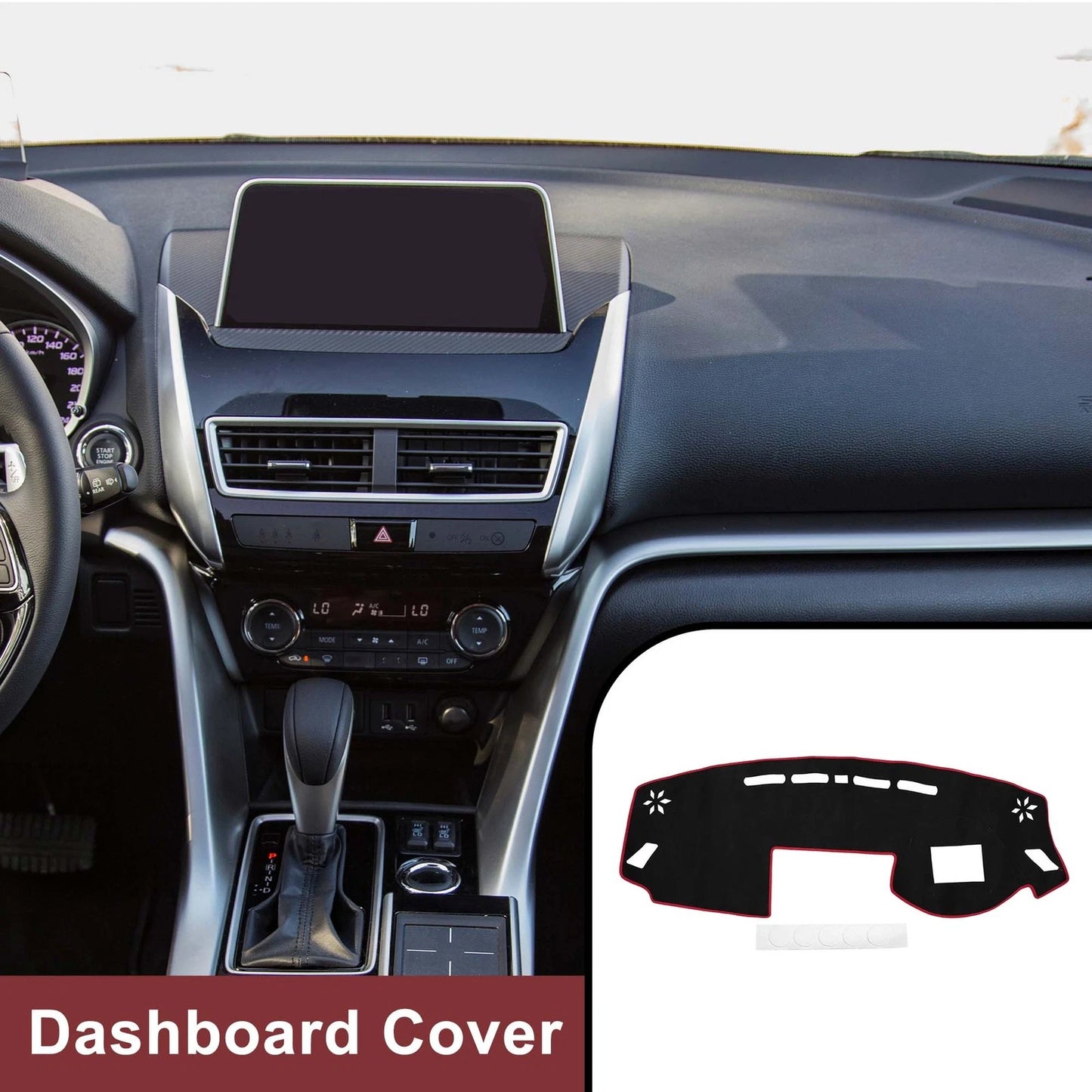 Dashboard Cover Mat for Mitsubishi Eclipse Cross 2018-2024 Black Red